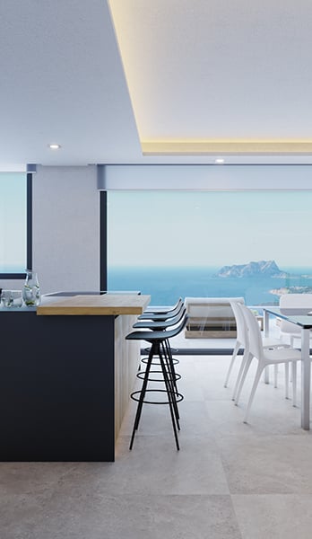 The luxury of cooking overlooking the sea